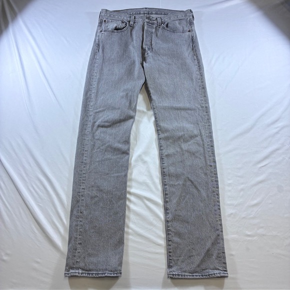 Levi's Other - Levis 501 Original Fit Grey Denim Jeans Mens 32x34 Button Fly 00501-2370